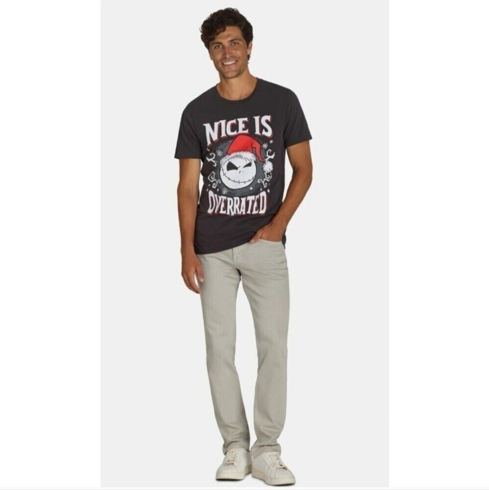 Nightmare Before Christmas "Nice Is Overrated" Black Tee T-Shirt Men's Medium M